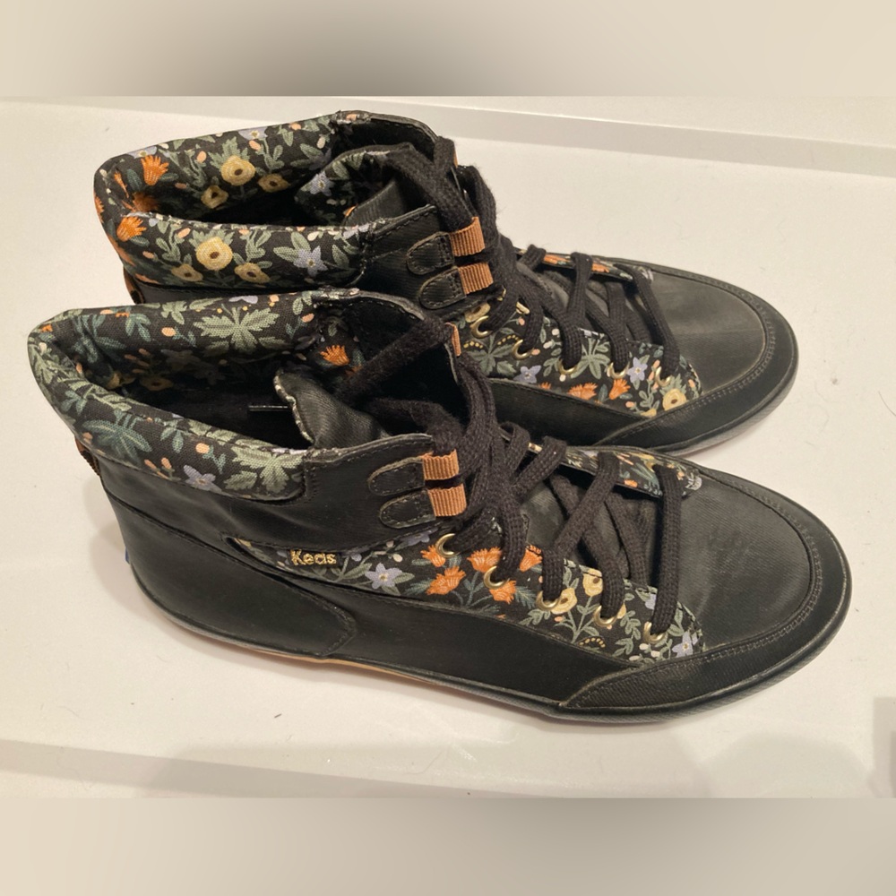 Keds Black Floral Ankle Boots